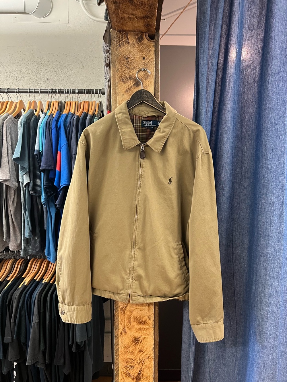 Vintage Polo Ralph Lauren Tan Lightweight Zip Up Jacket